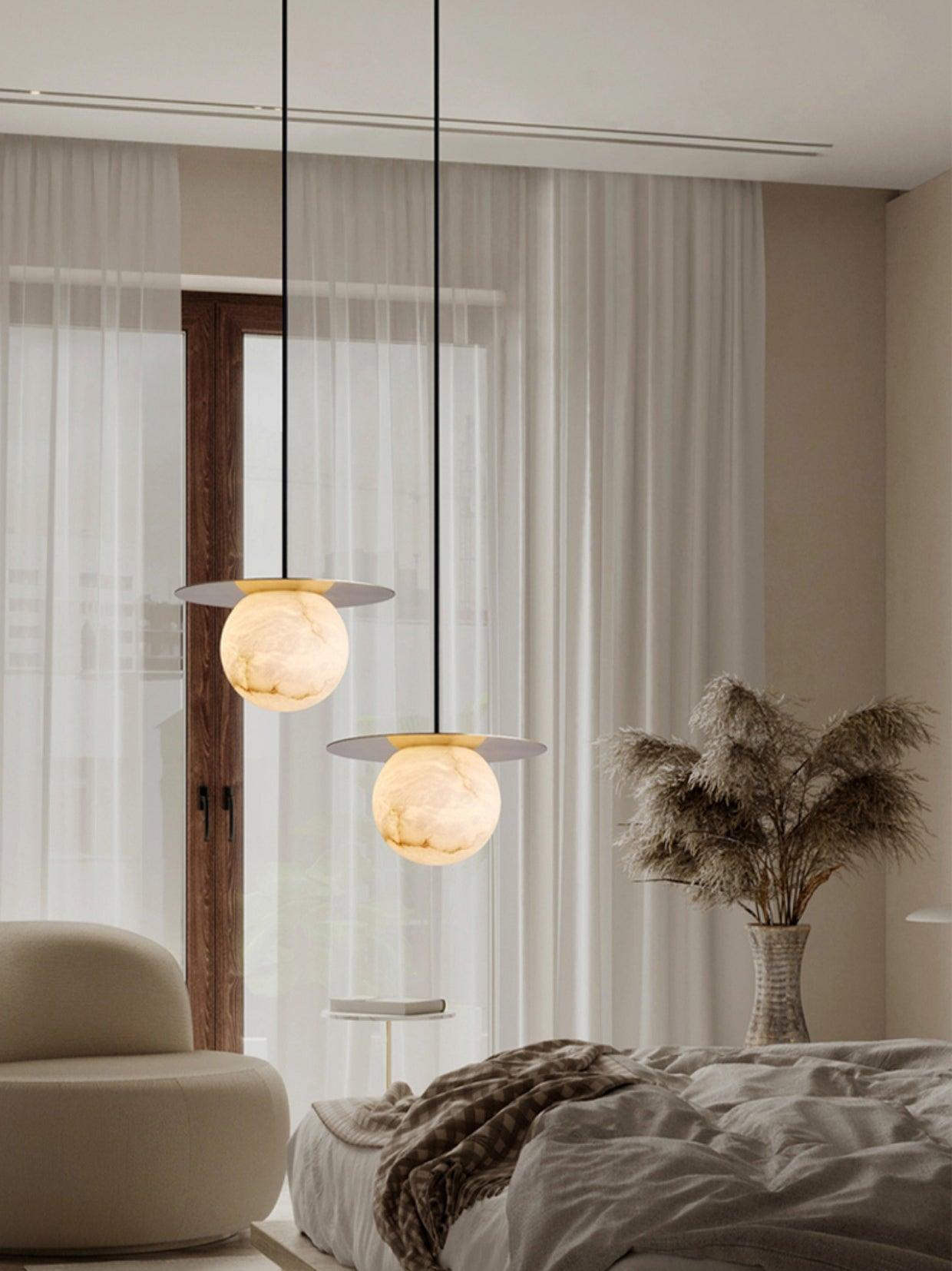 Nyvelyra Sphere Alabaster Pendant Light