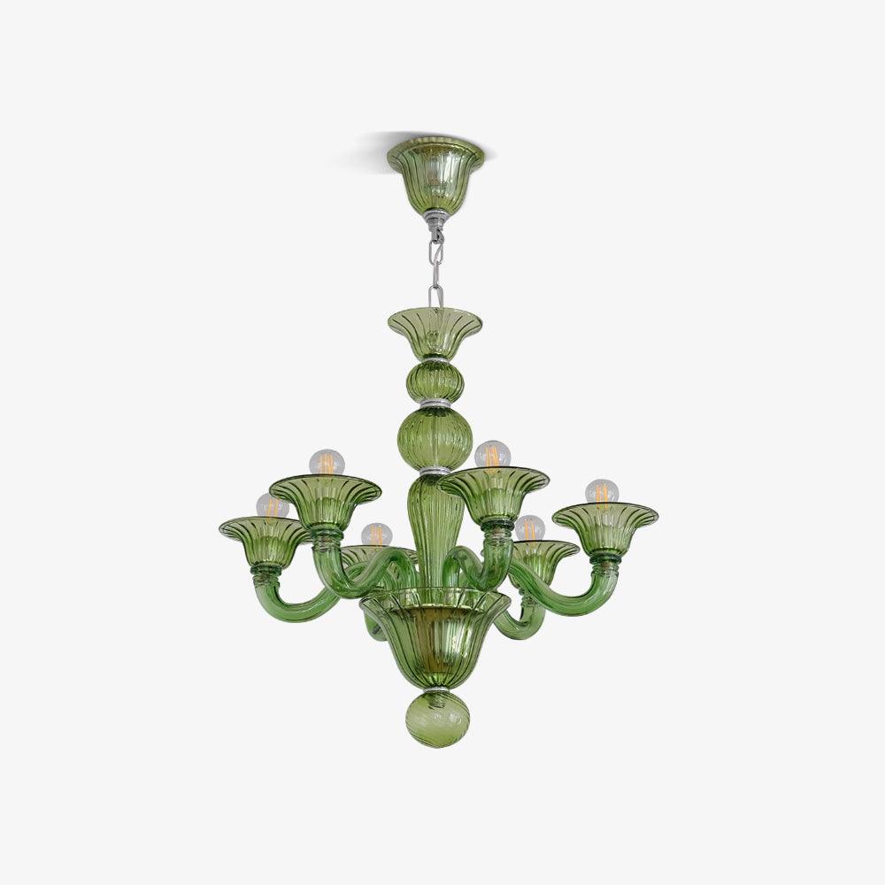 Aurora Chandelier Murano Glass Green