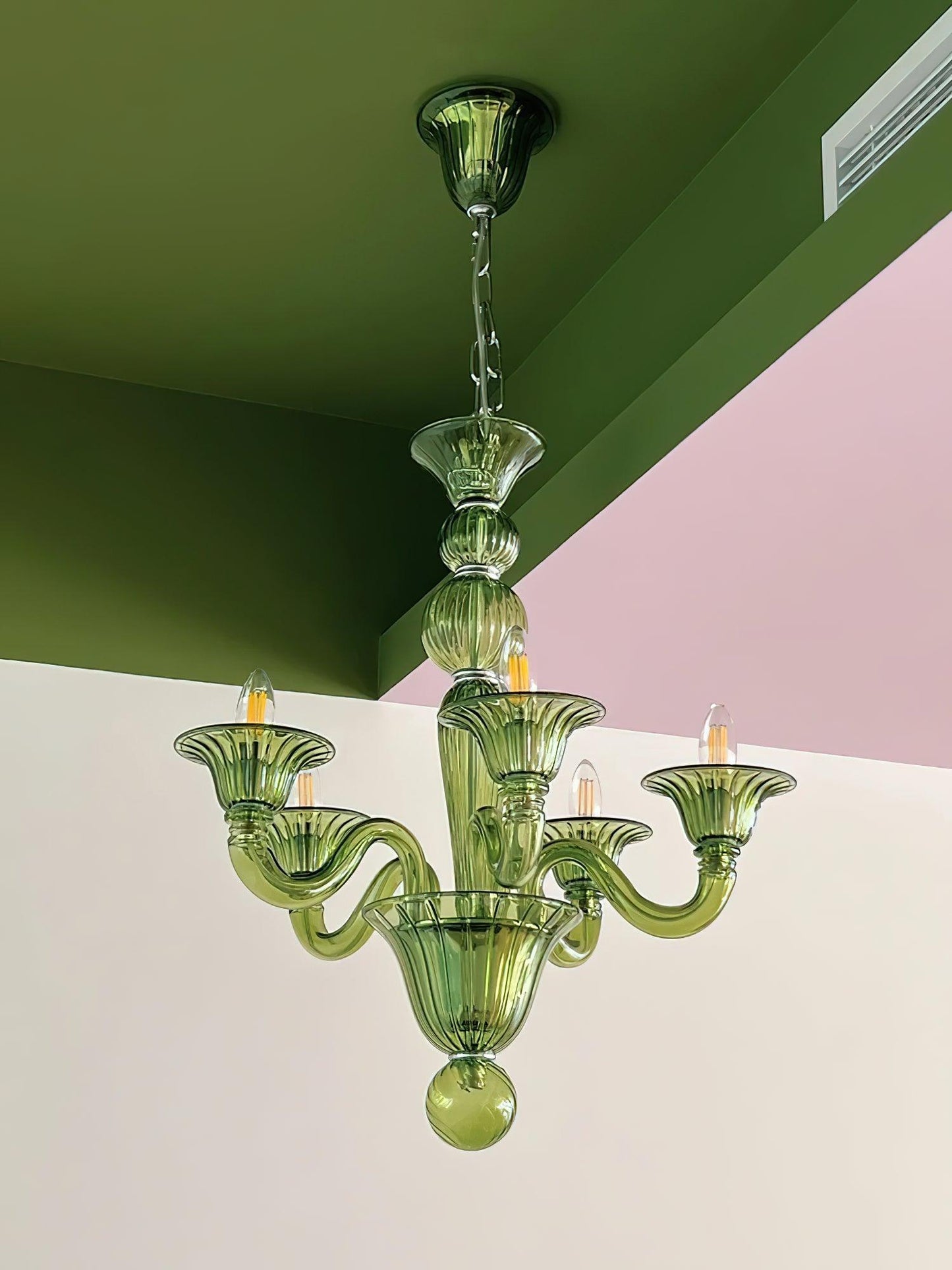 Aurora Chandelier Murano Glass Green