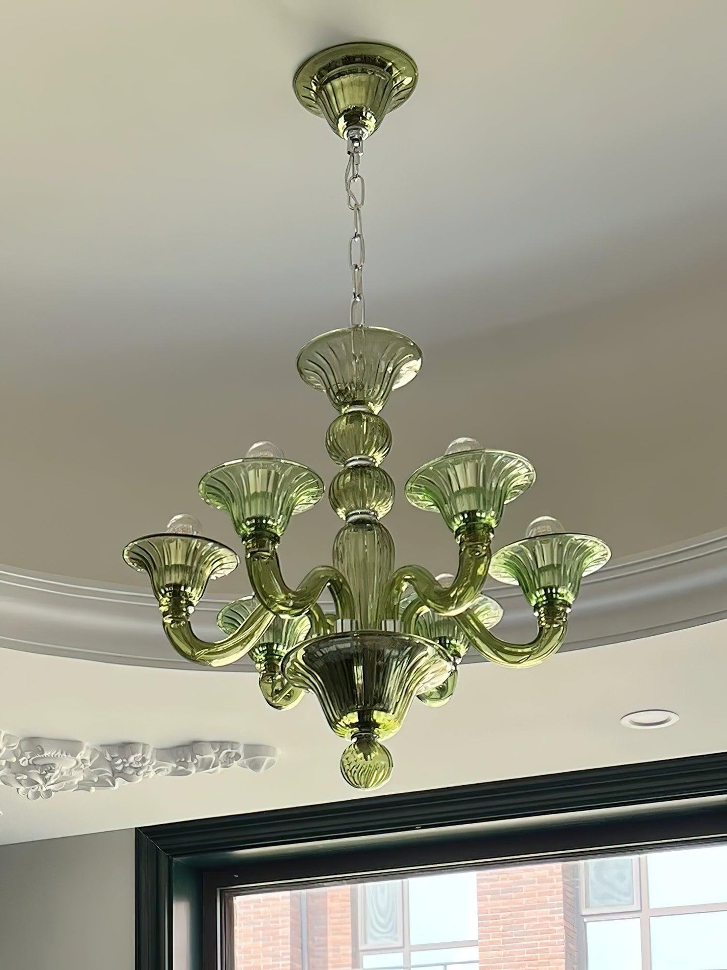 Aurora Chandelier Murano Glass Green