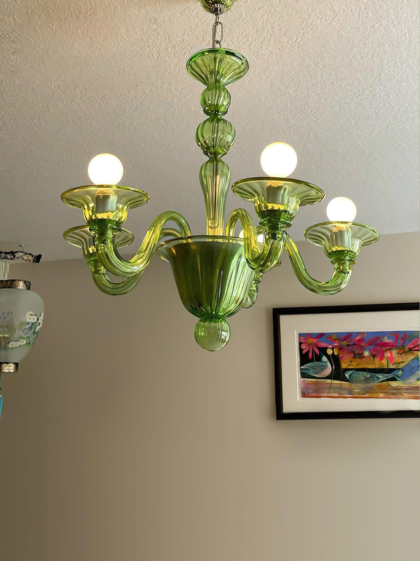 Aurora Chandelier Murano Glass Green
