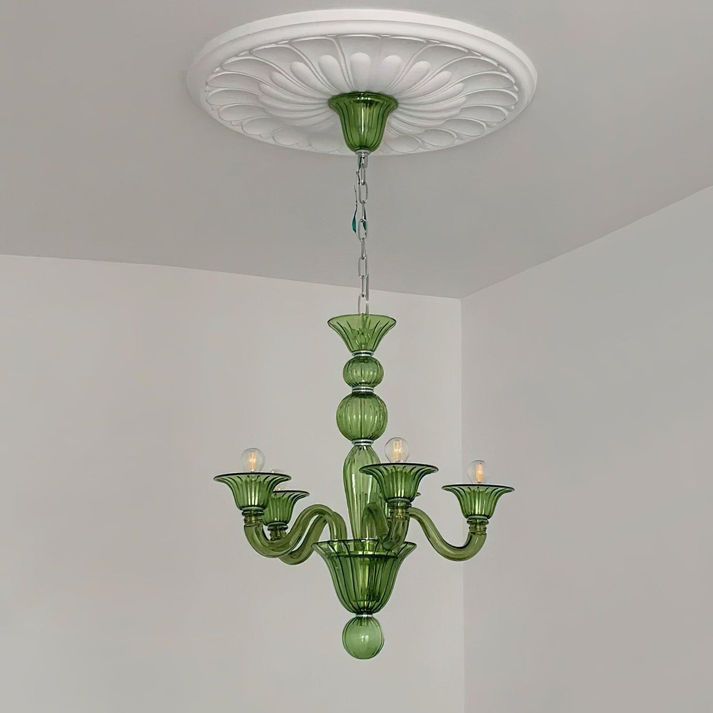 Aurora Chandelier Murano Glass Green