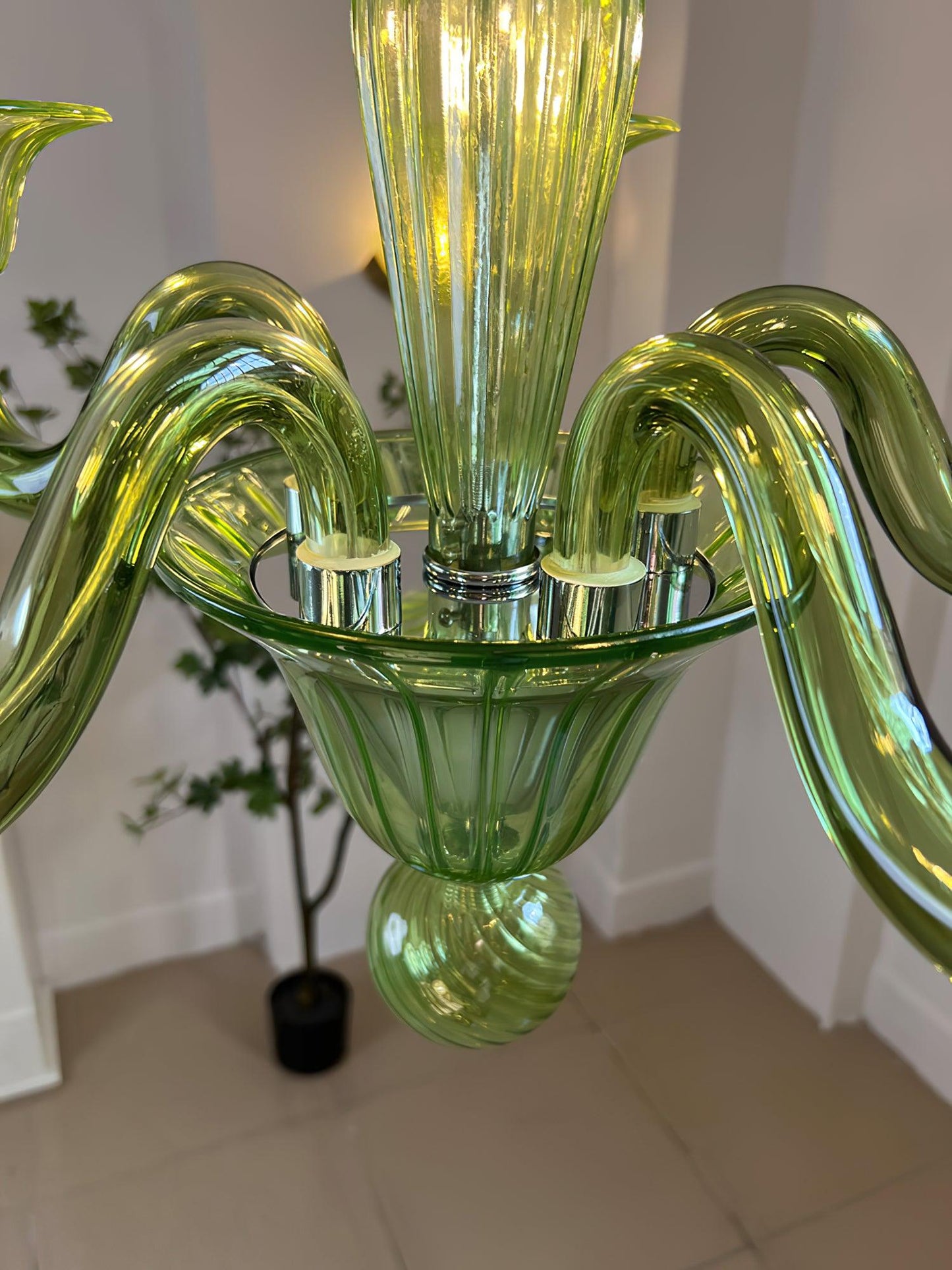 Aurora Chandelier Murano Glass Green