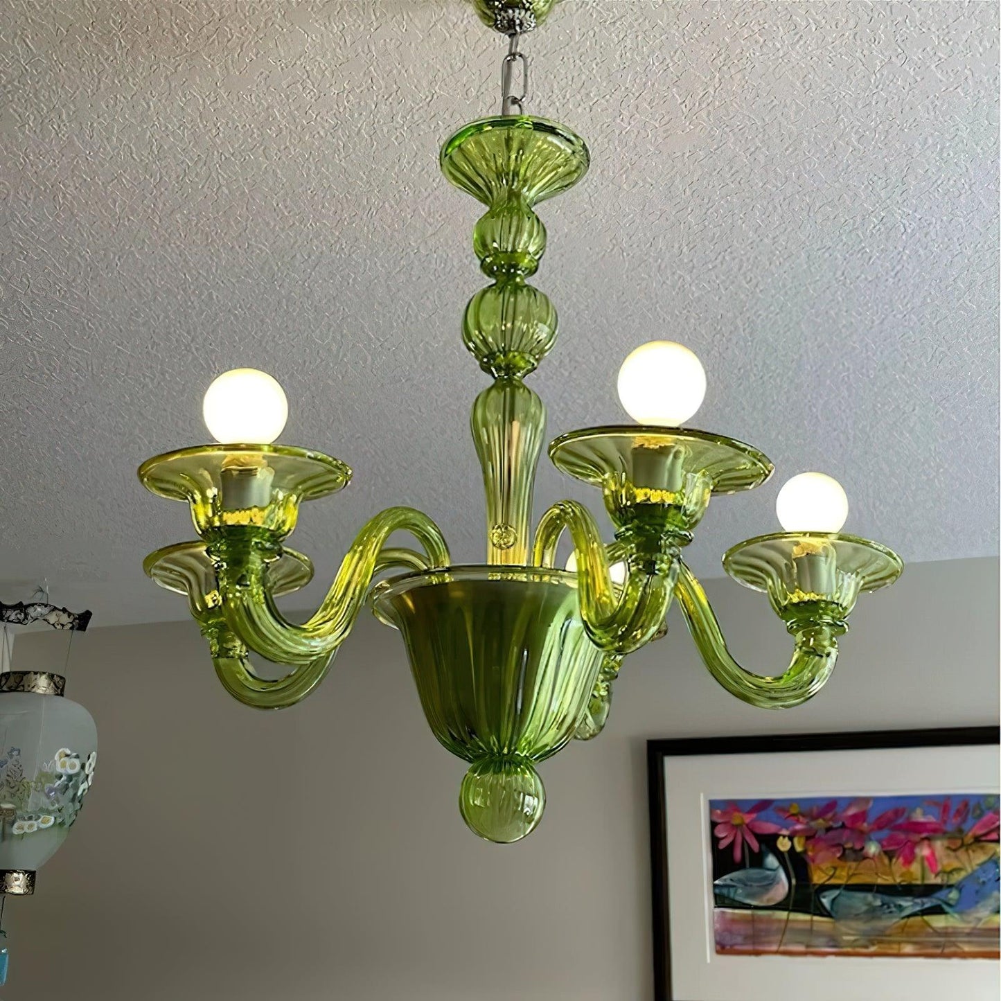 Aurora Chandelier Murano Glass Green