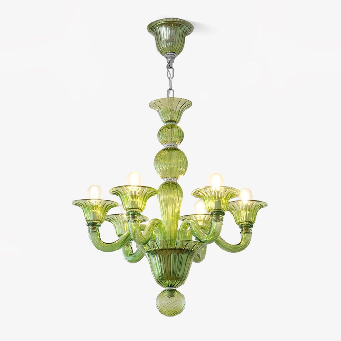 Aurora Chandelier Murano Glass Green