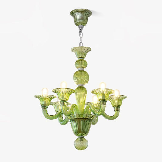 Aurora Chandelier Murano Glass Green