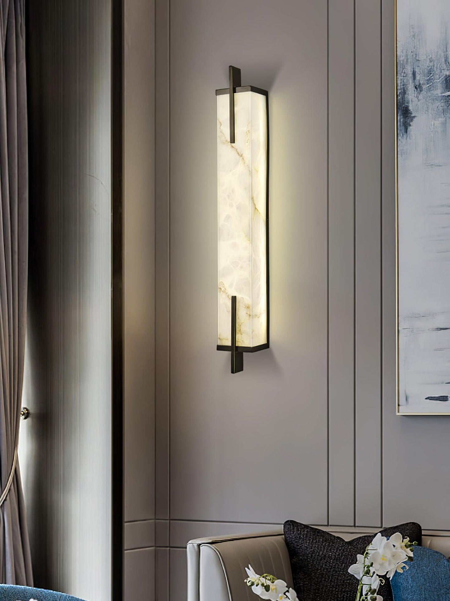 Aurcarir Rectangular Alabaster Wall Light