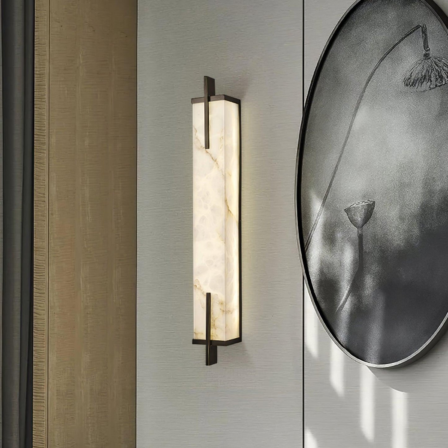 Aurcarir Rectangular Alabaster Wall Light