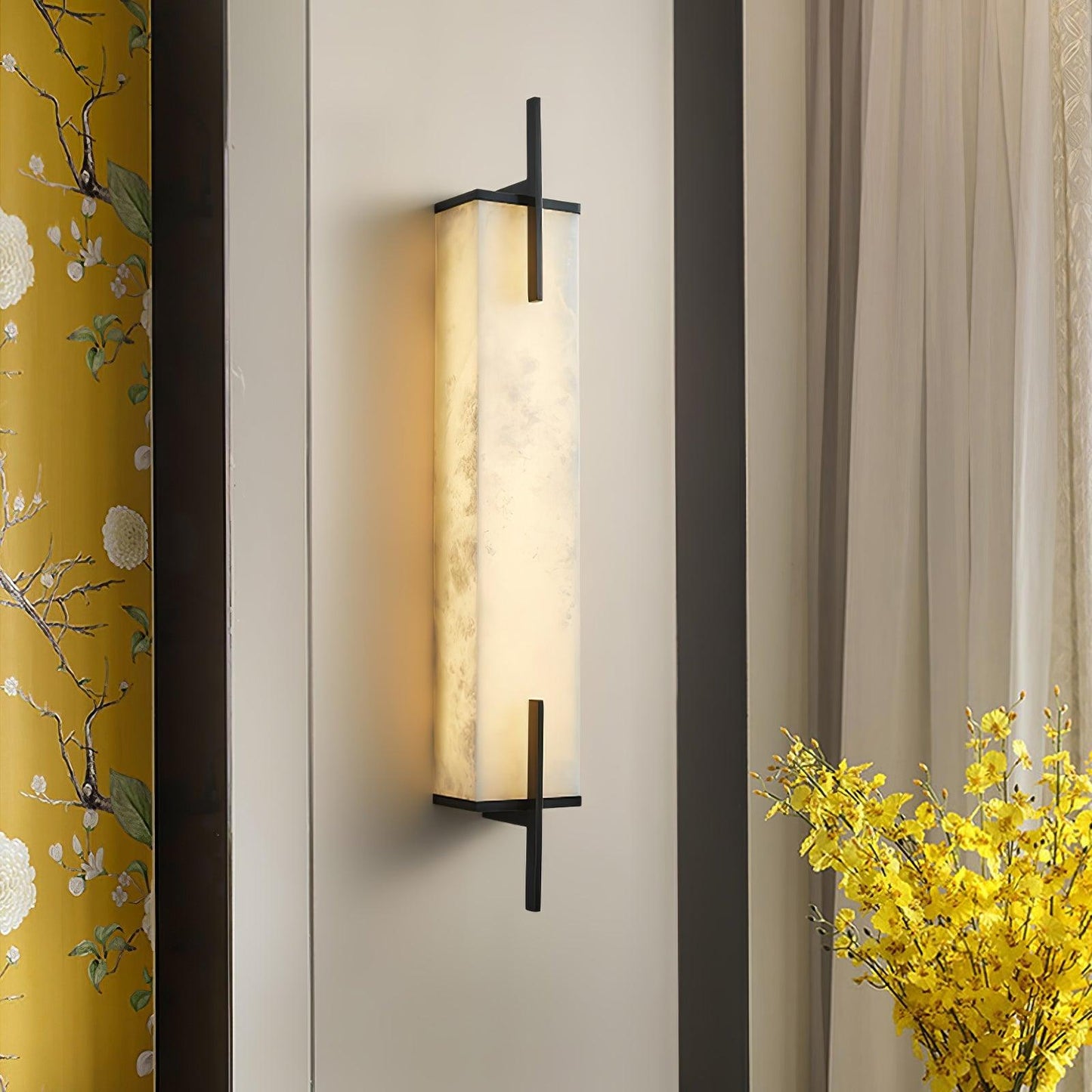 Aurcarir Rectangular Alabaster Wall Light