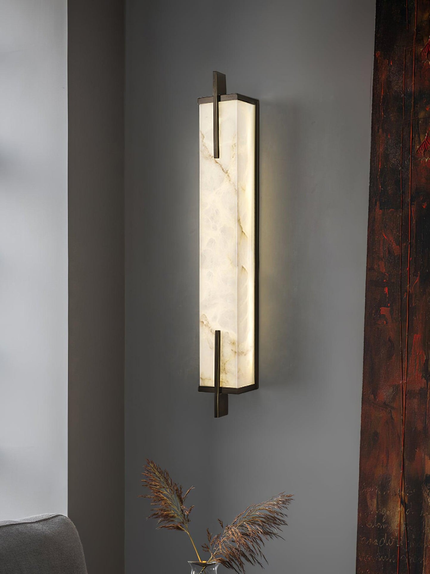 Aurcarir Rectangular Alabaster Wall Light