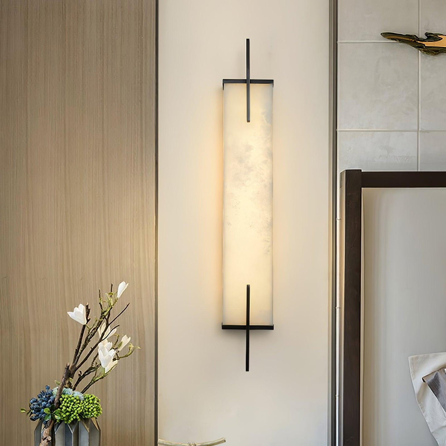 Aurcarir Rectangular Alabaster Wall Light