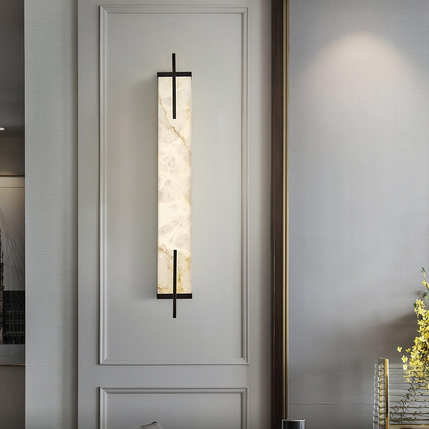 Aurcarir Rectangular Alabaster Wall Light