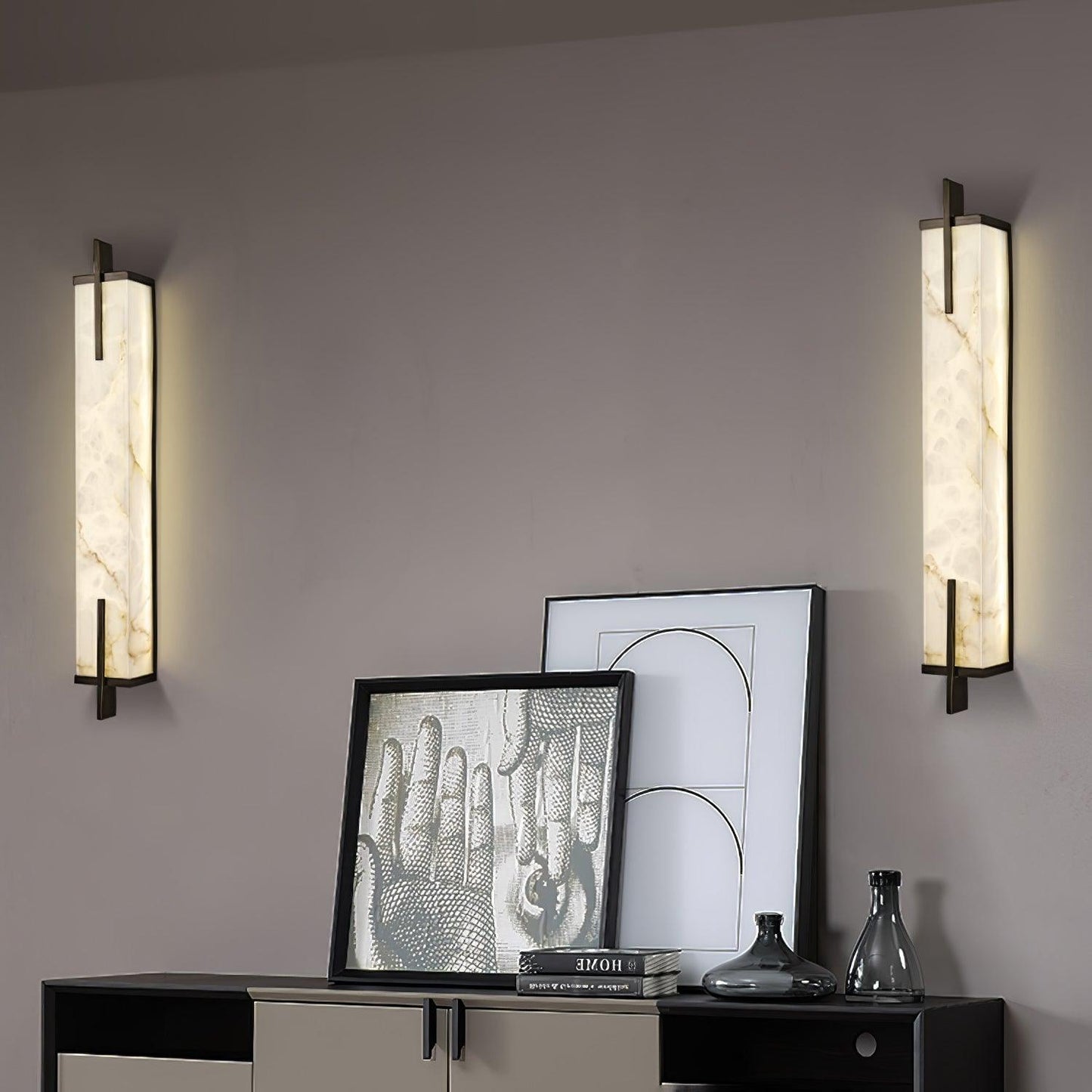 Aurcarir Rectangular Alabaster Wall Light