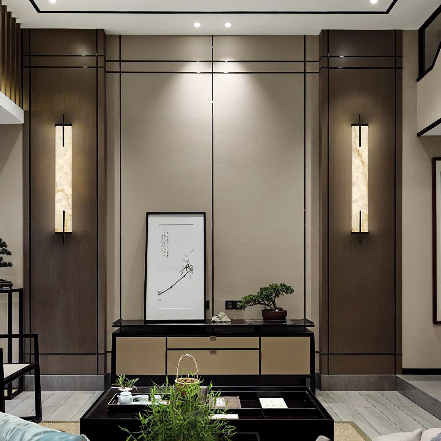 Aurcarir Rectangular Alabaster Wall Light