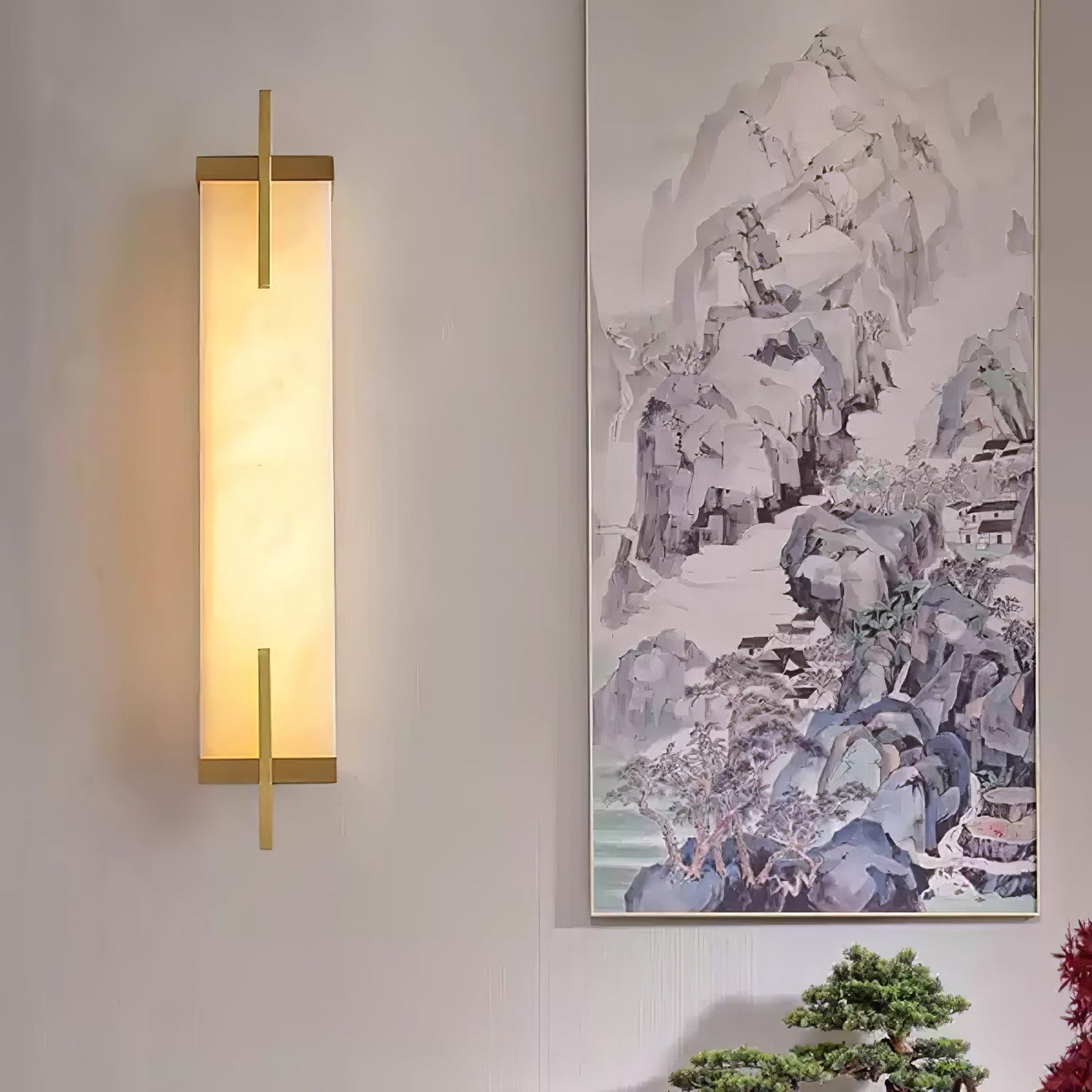 Aurcarir Rectangular Alabaster Wall Light