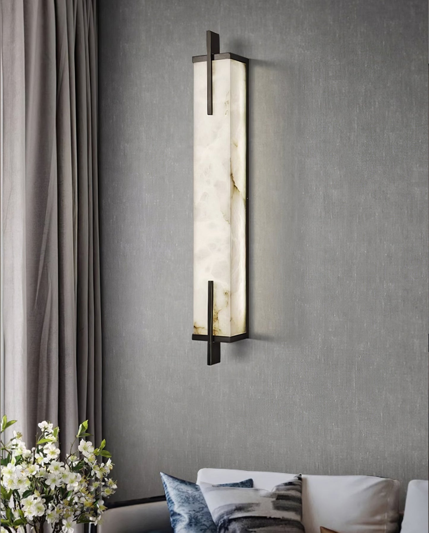Aurcarir Rectangular Alabaster Wall Light