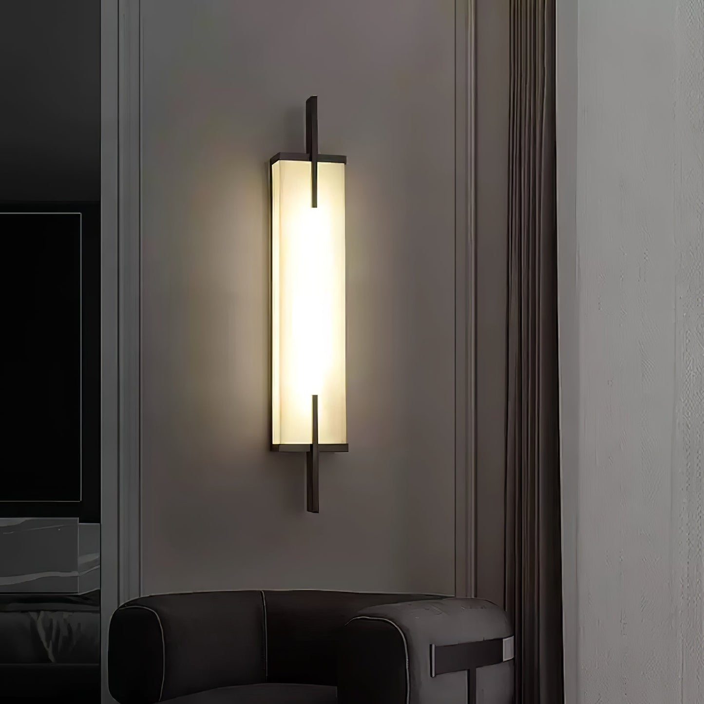 Aurcarir Rectangular Alabaster Wall Light