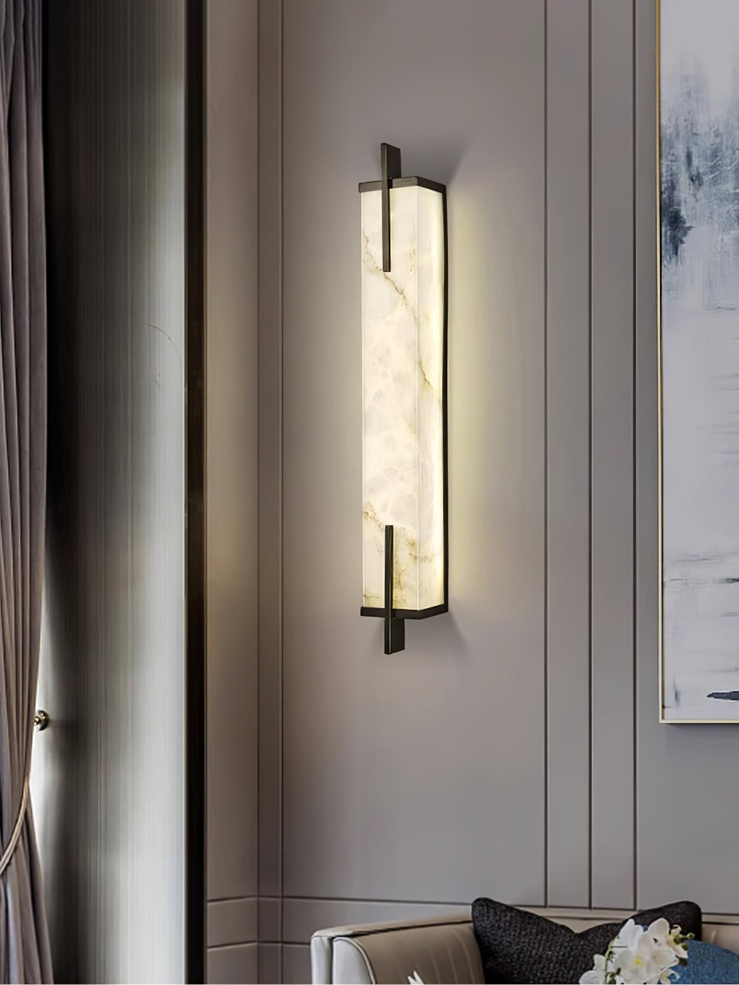 Aurcarir Rectangular Alabaster Wall Light