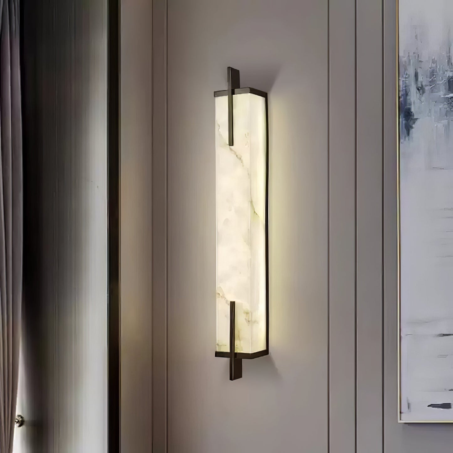 Aurcarir Rectangular Alabaster Wall Light