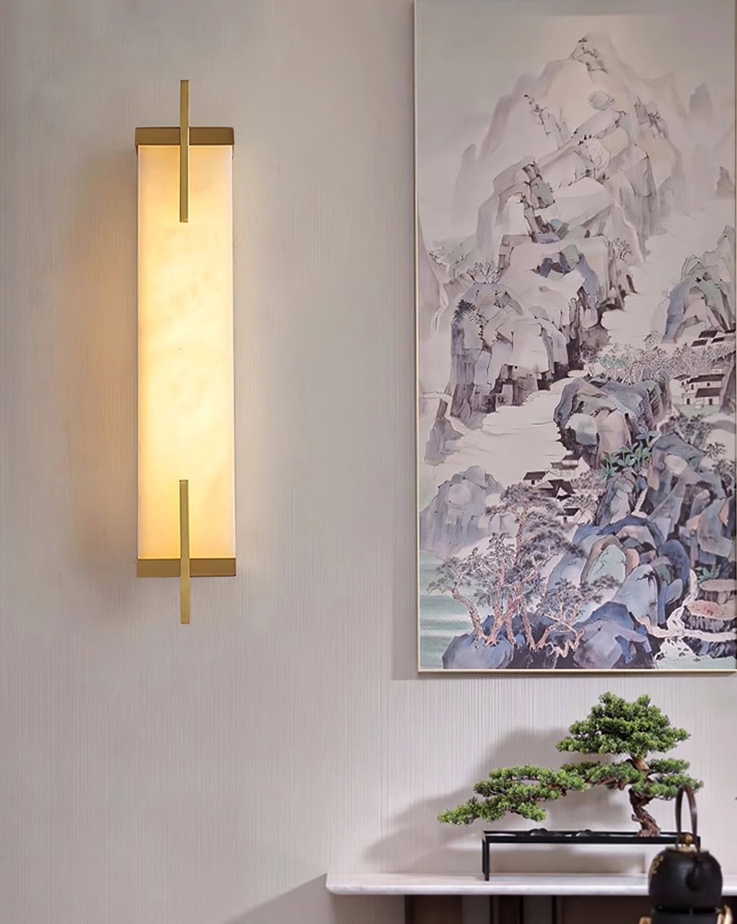 Aurcarir Rectangular Alabaster Wall Light