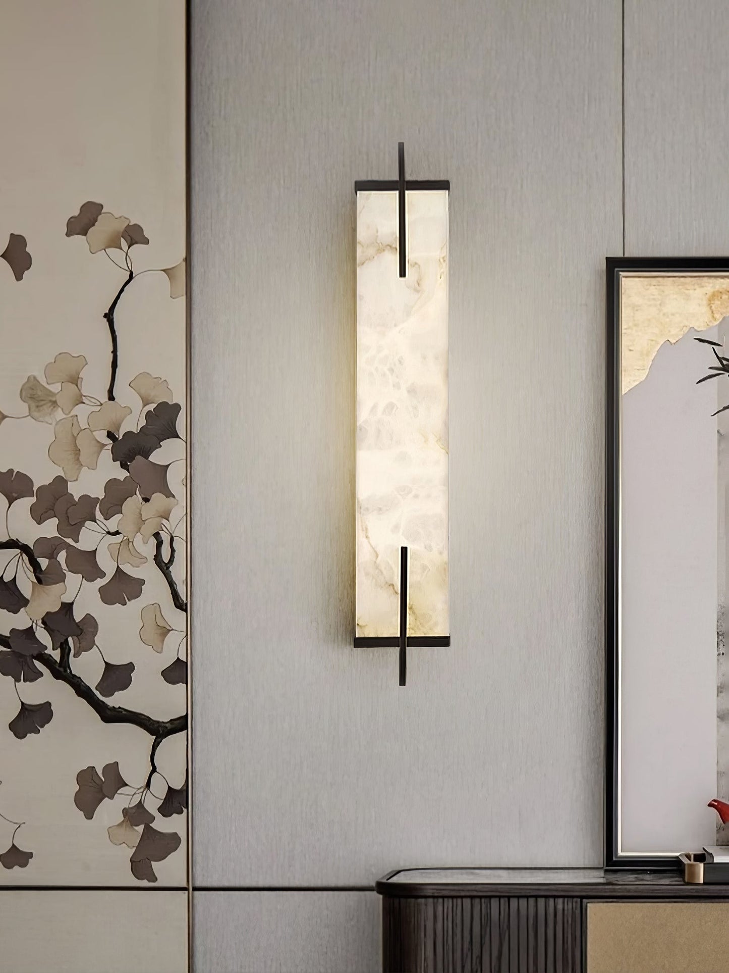 Aurcarir Rectangular Alabaster Wall Light