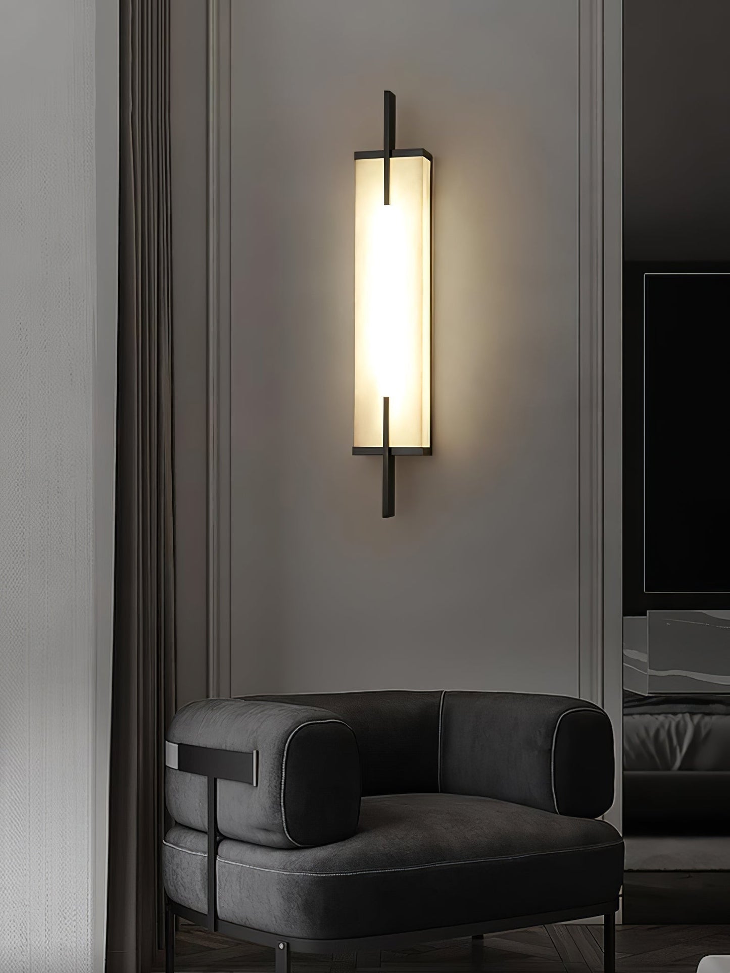 Aurcarir Rectangular Alabaster Wall Light