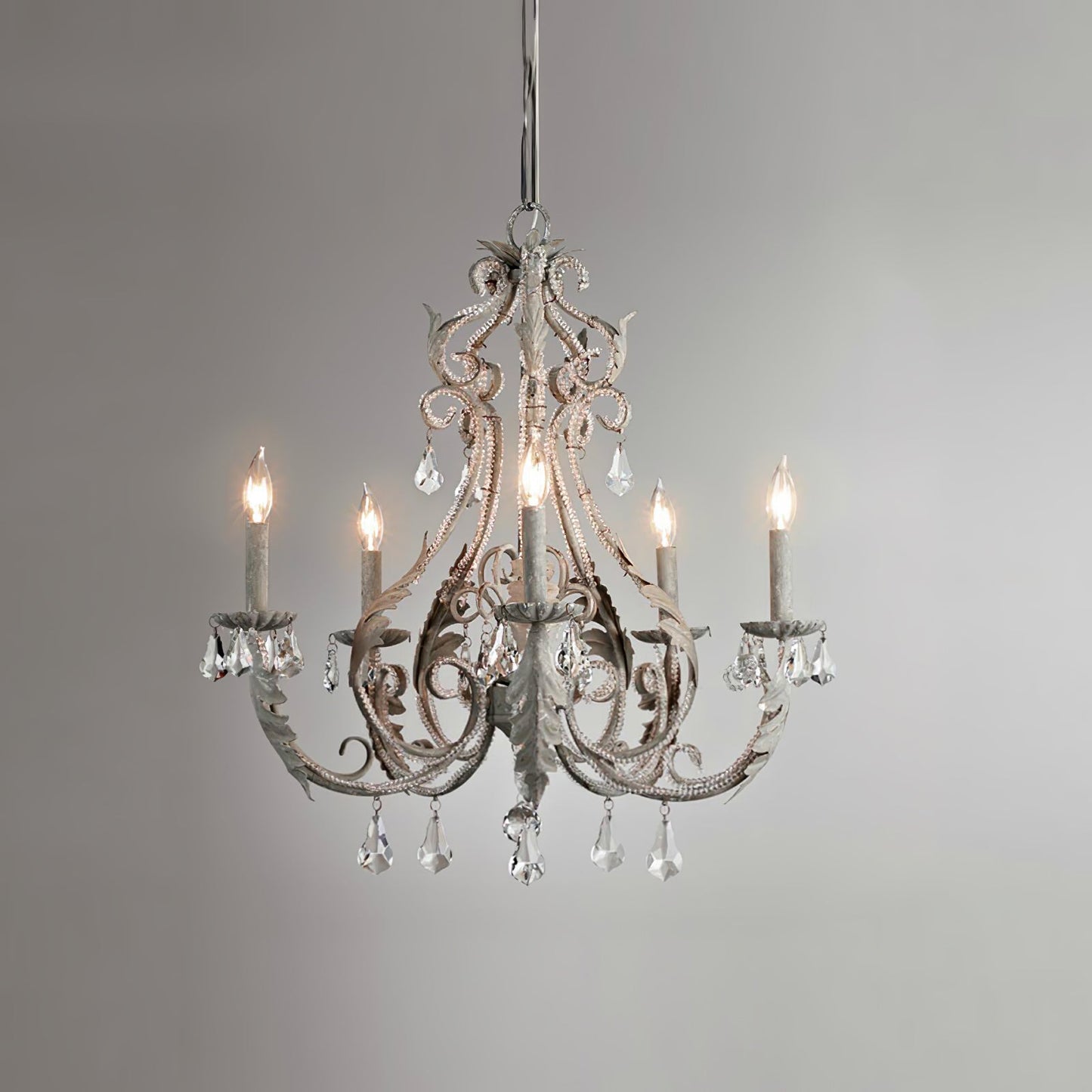 Lustra Pendant Lamp Candle Holder Crystal Beads