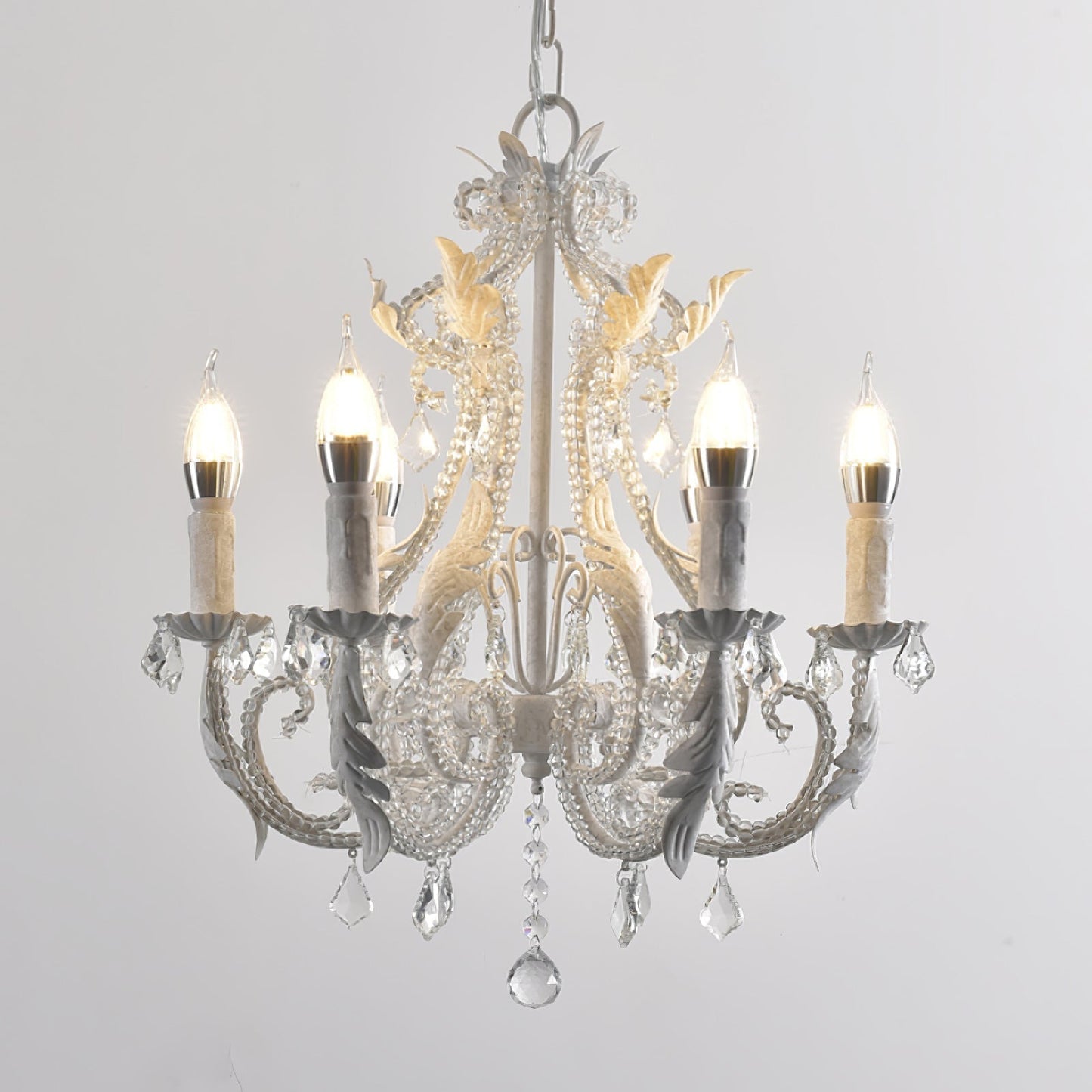 Lustra Pendant Lamp Candle Holder Crystal Beads