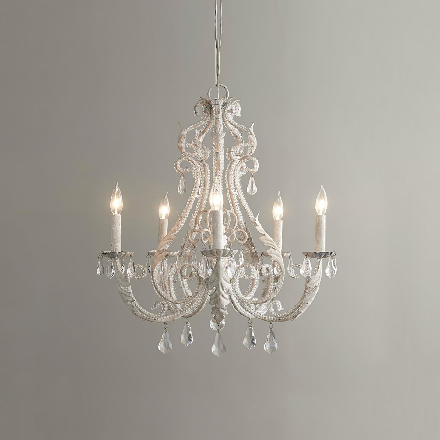 Lustra Pendant Lamp Candle Holder Crystal Beads