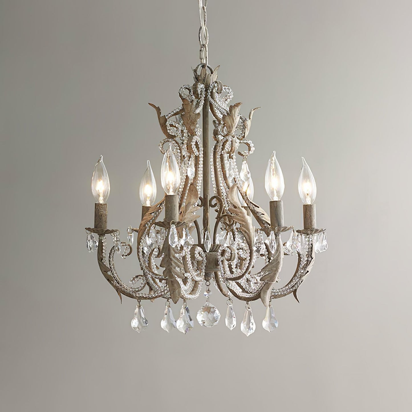 Lustra Pendant Lamp Candle Holder Crystal Beads