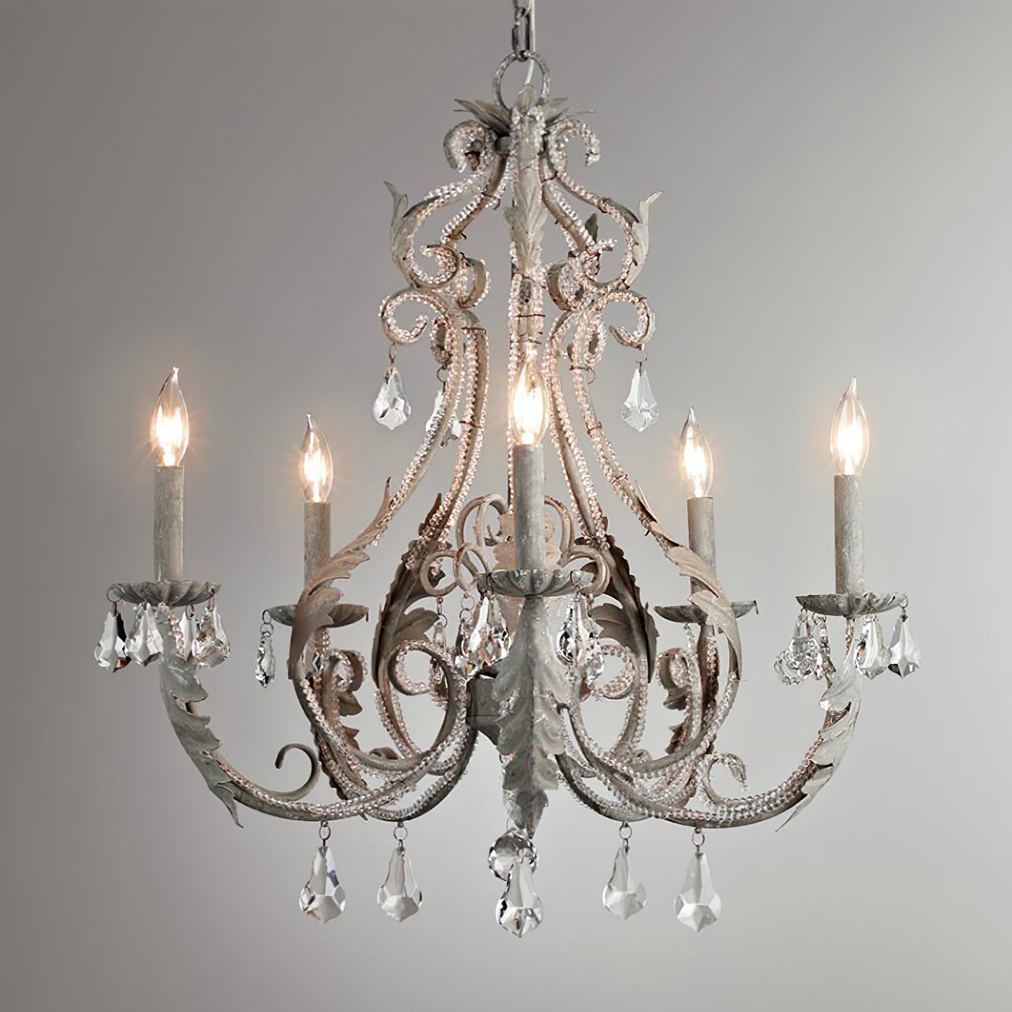 Lustra Pendant Lamp Candle Holder Crystal Beads