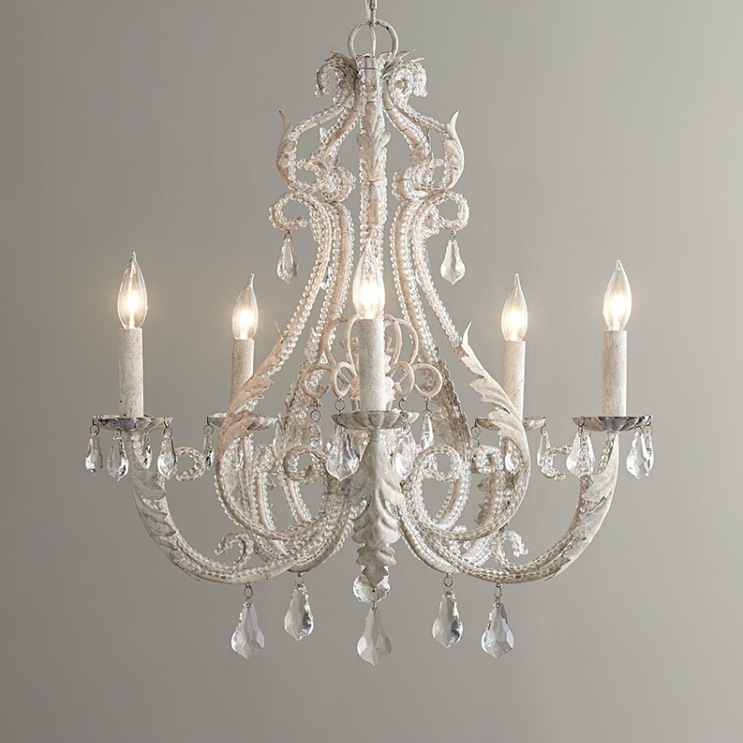 Lustra Pendant Lamp Candle Holder Crystal Beads