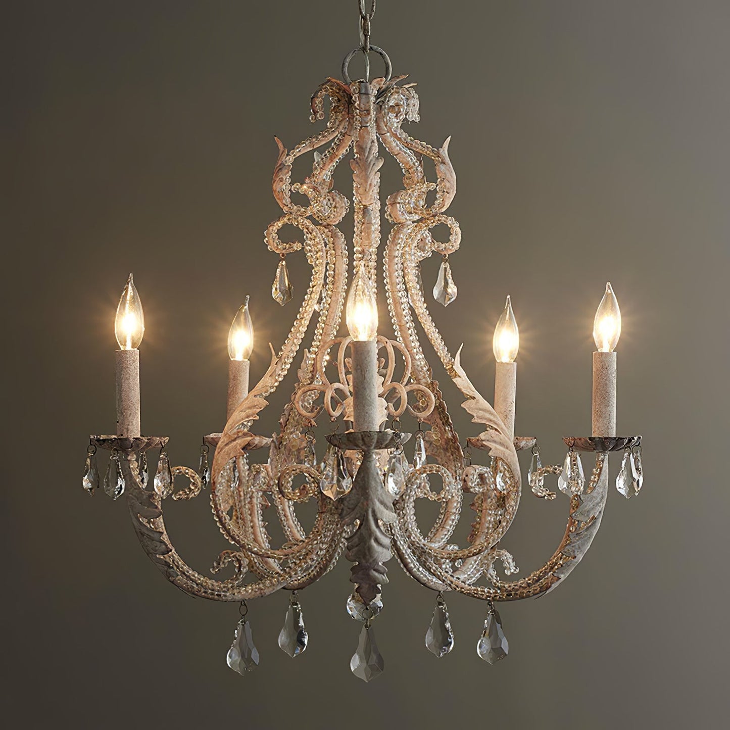 Lustra Pendant Lamp Candle Holder Crystal Beads