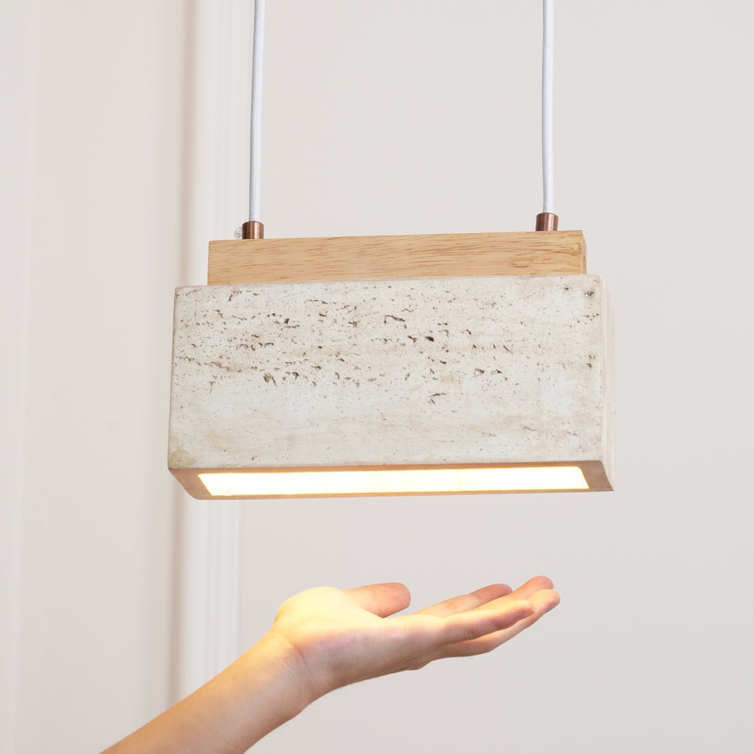 Ciraeila Rectangular Travertine Pendant Light