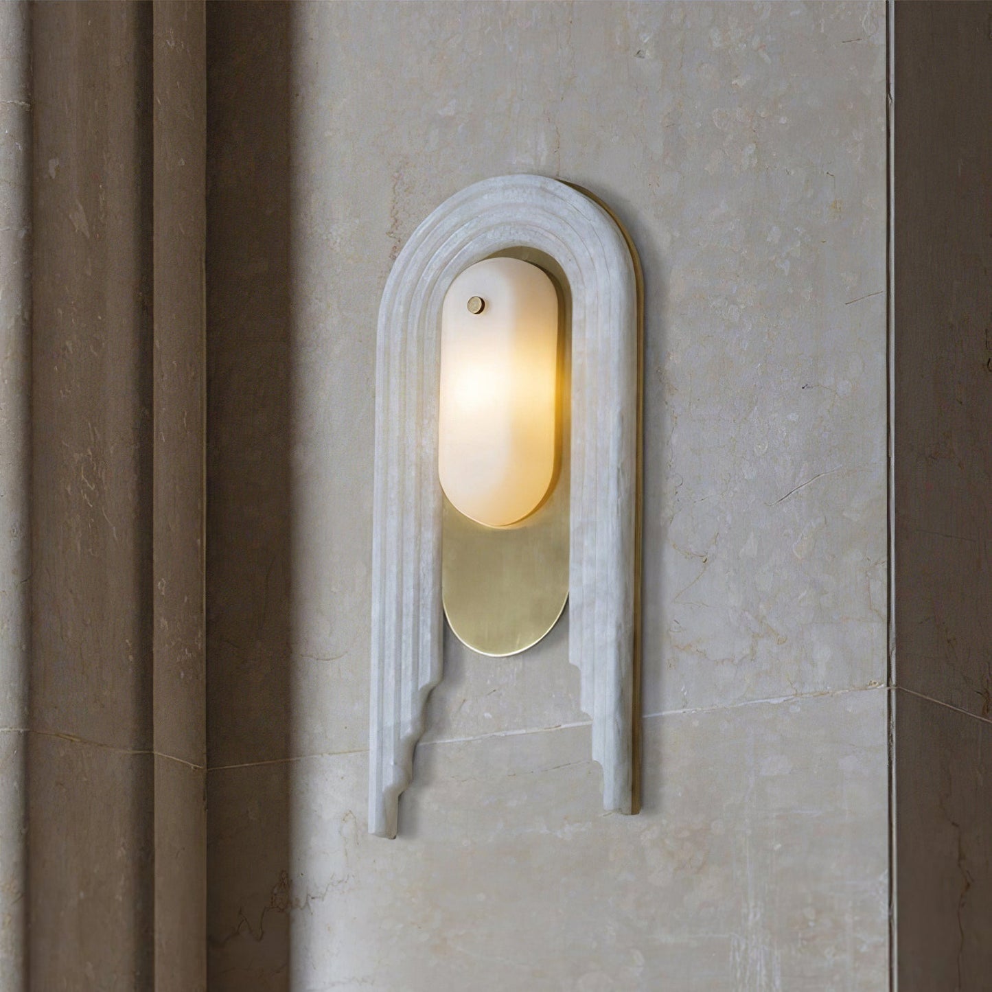 Sytalion Arch Alabaster Wall Light