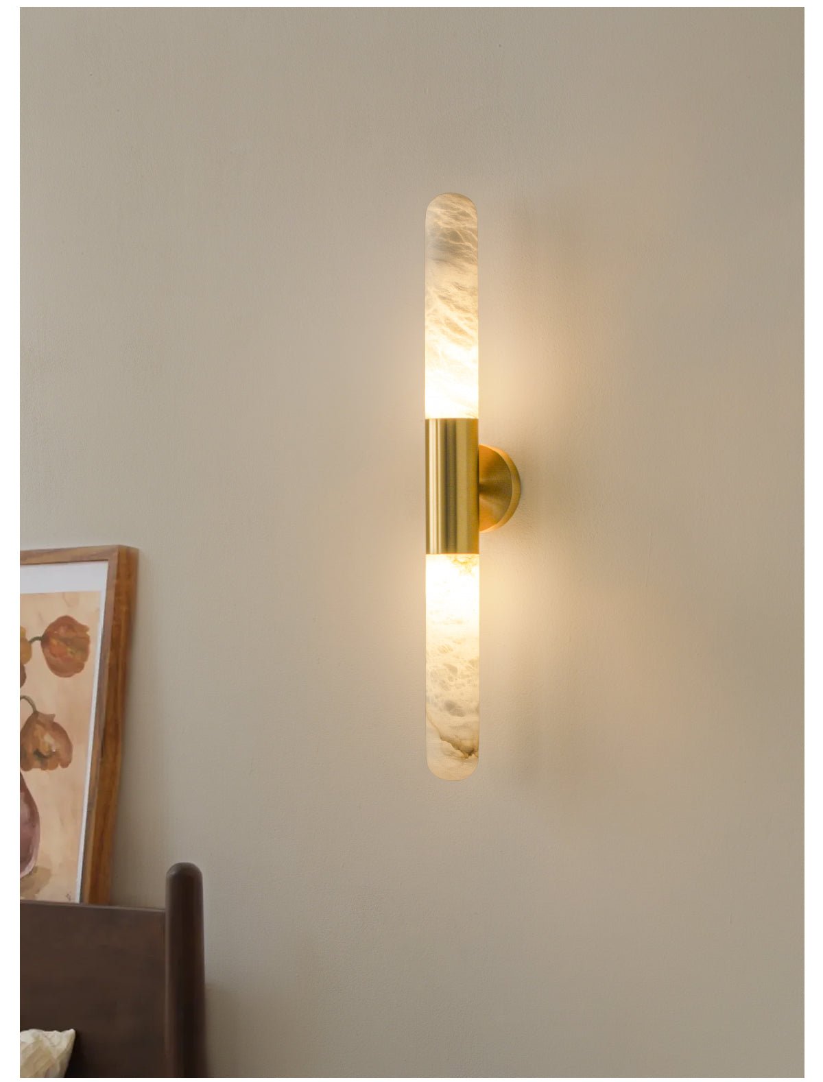 Evtalos Cylinder Alabaster Wall Light