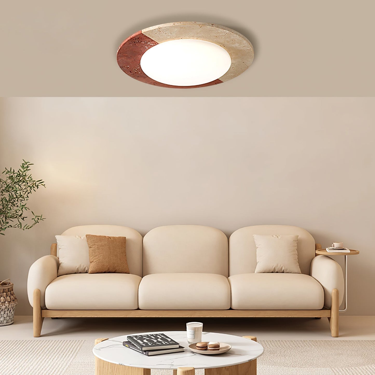 Zeraeos Travertine Ceiling Light