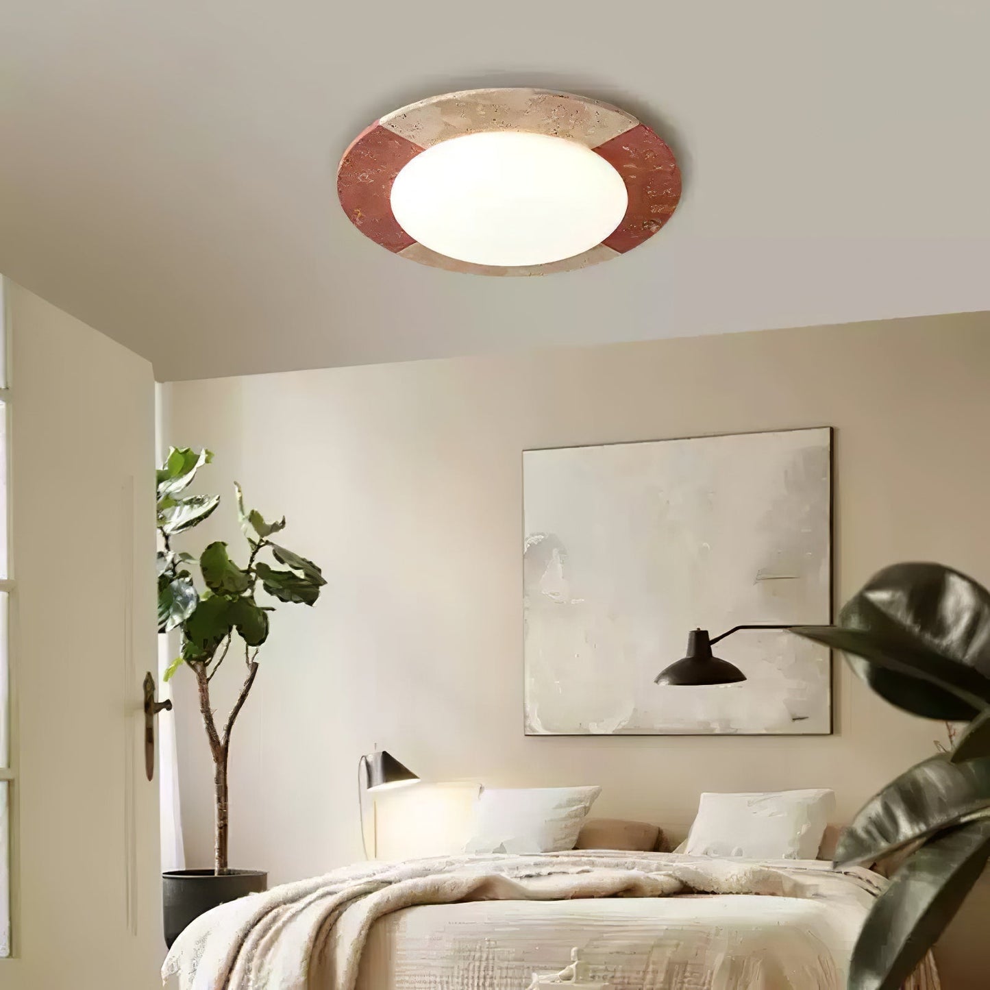Zeraeos Travertine Ceiling Light