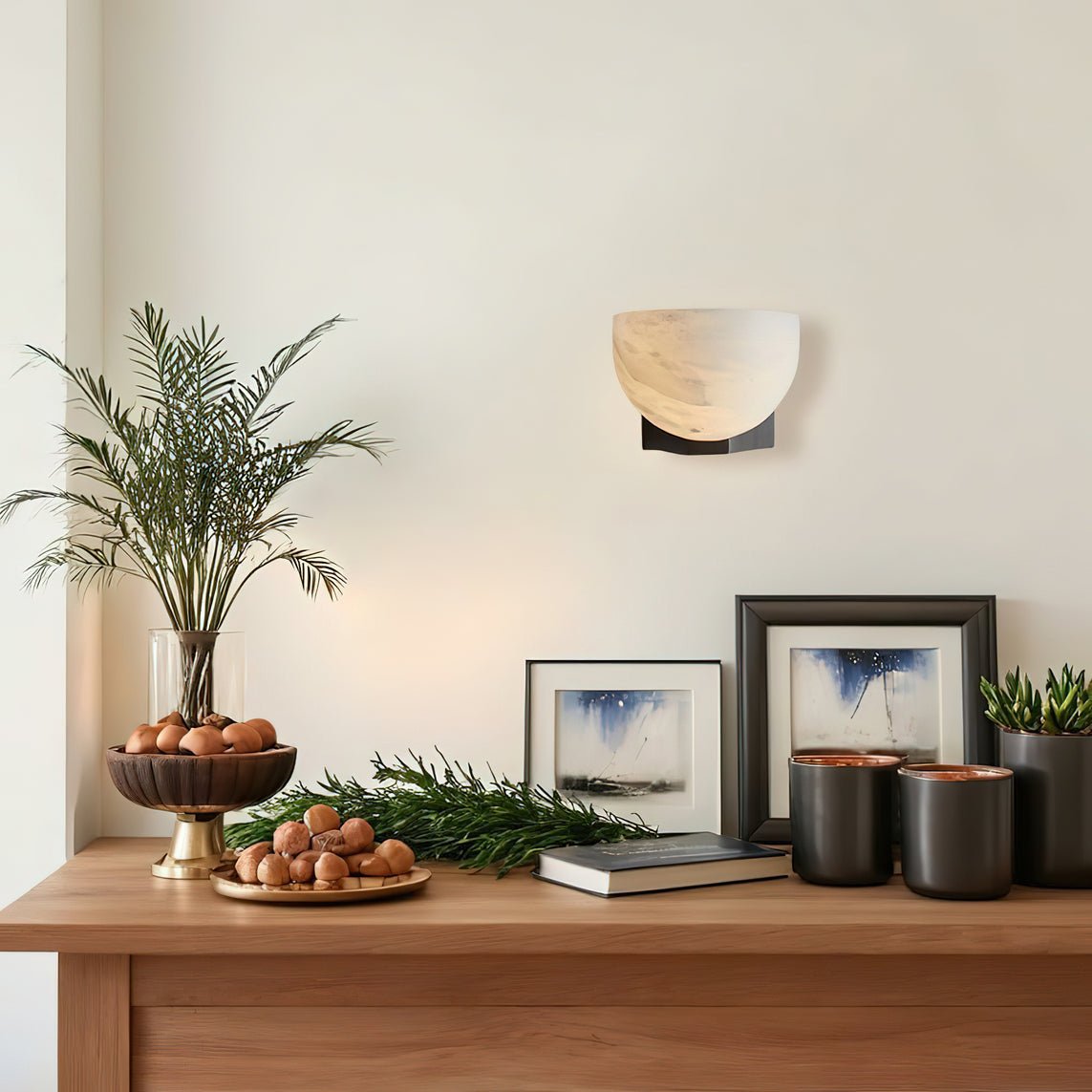 Corvina Bowl Alabaster Wall Light