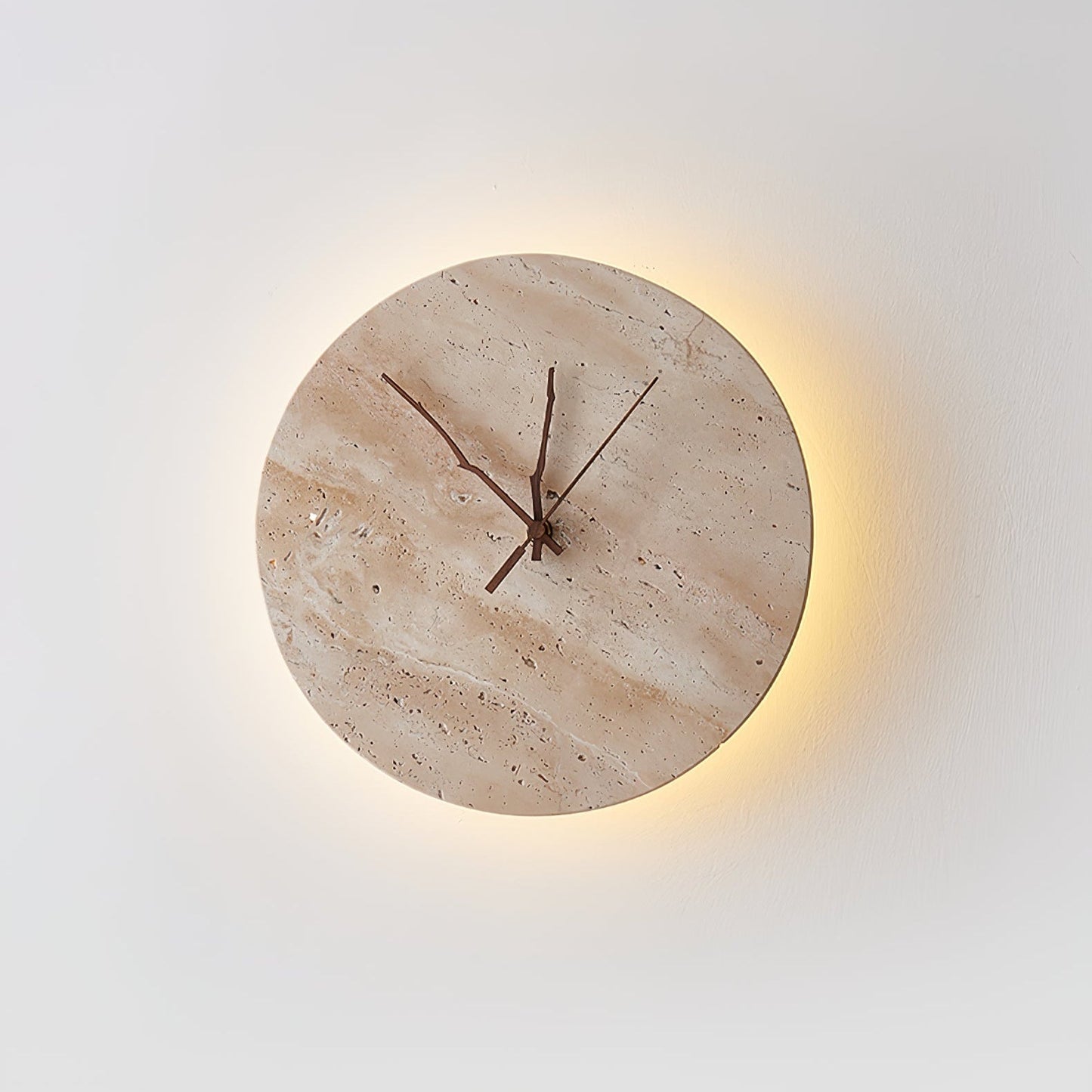 Volira Clock Travertine Wall Light D30cm