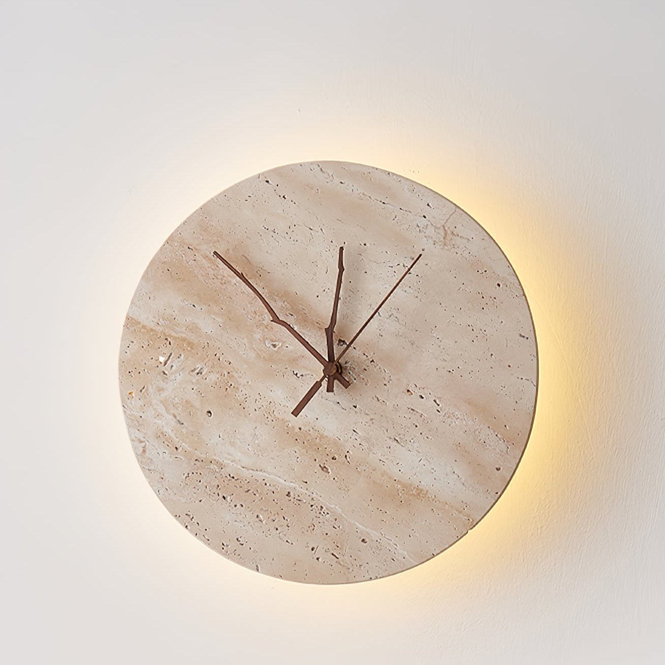 Volira Clock Travertine Wall Light D30cm