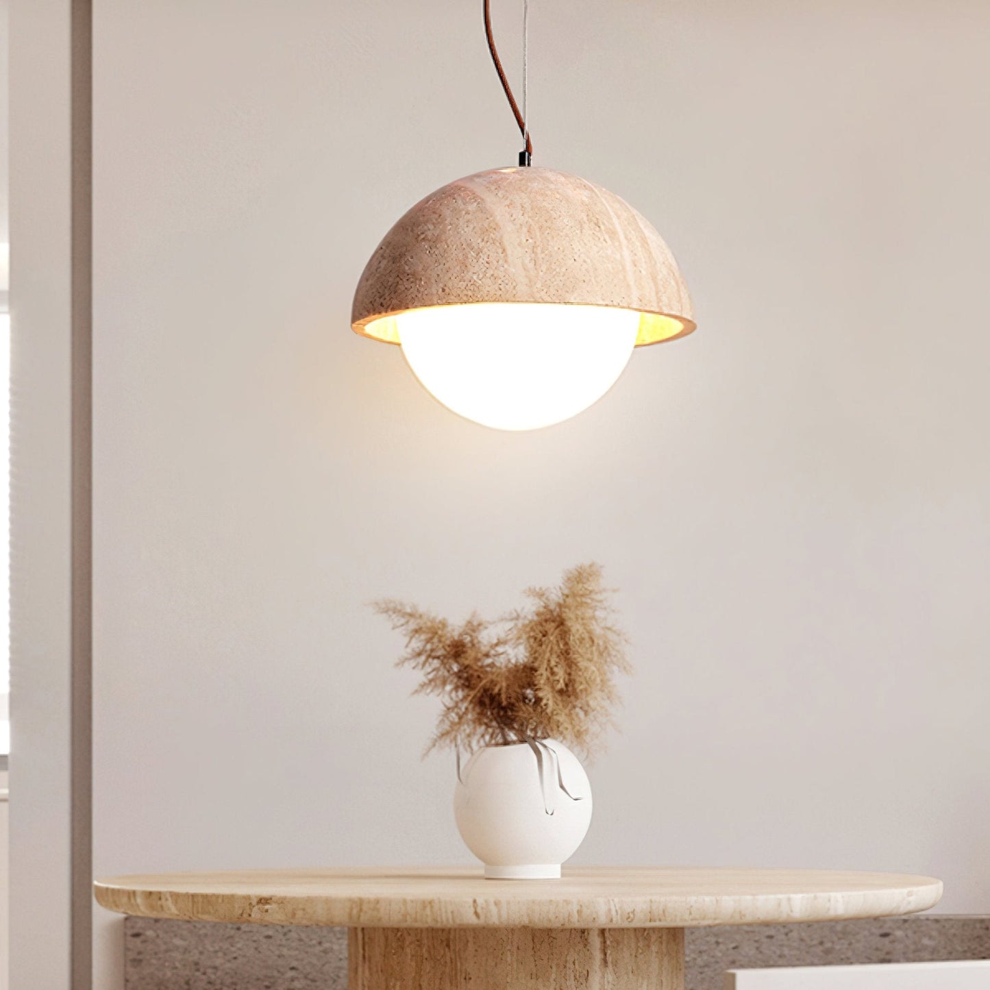 Avdoraris Dome-shaped Travertine Pendant Light