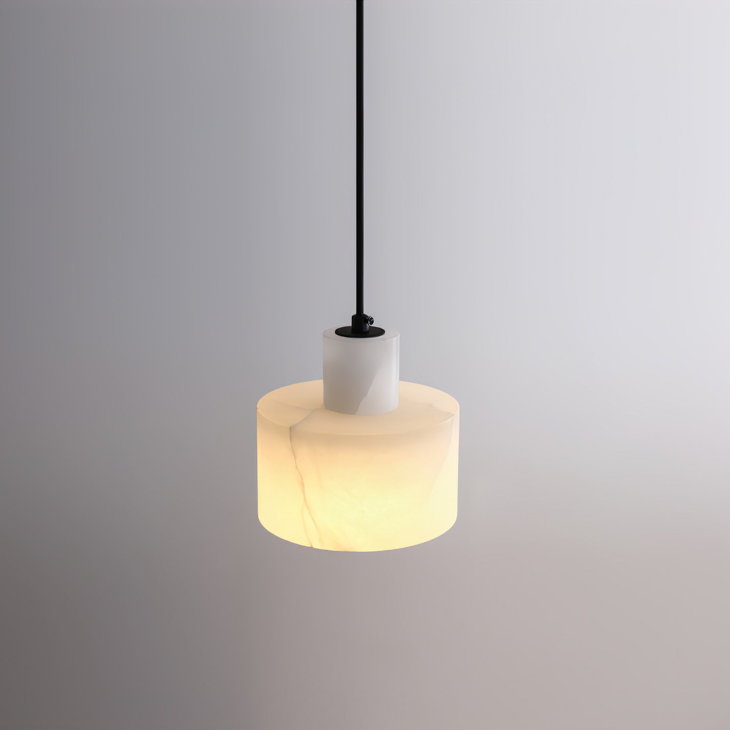Alabaster Pendant Lgiht Dual Cylindrical