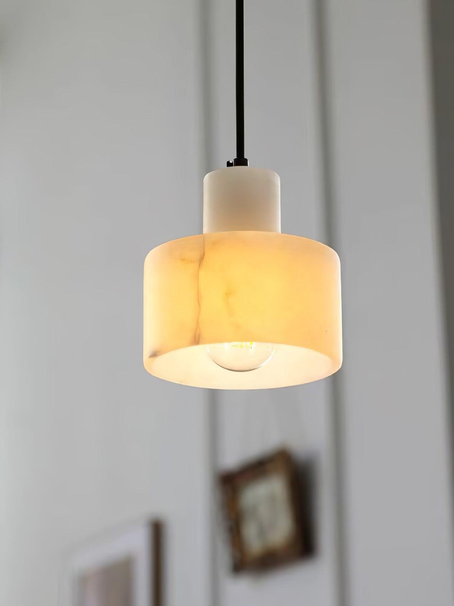 Alabaster Pendant Lgiht Dual Cylindrical