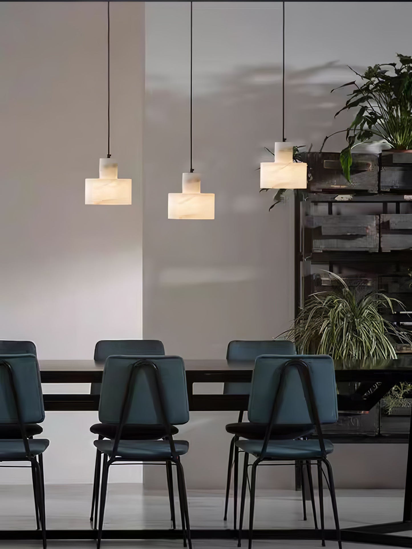 Alabaster Pendant Lgiht Dual Cylindrical