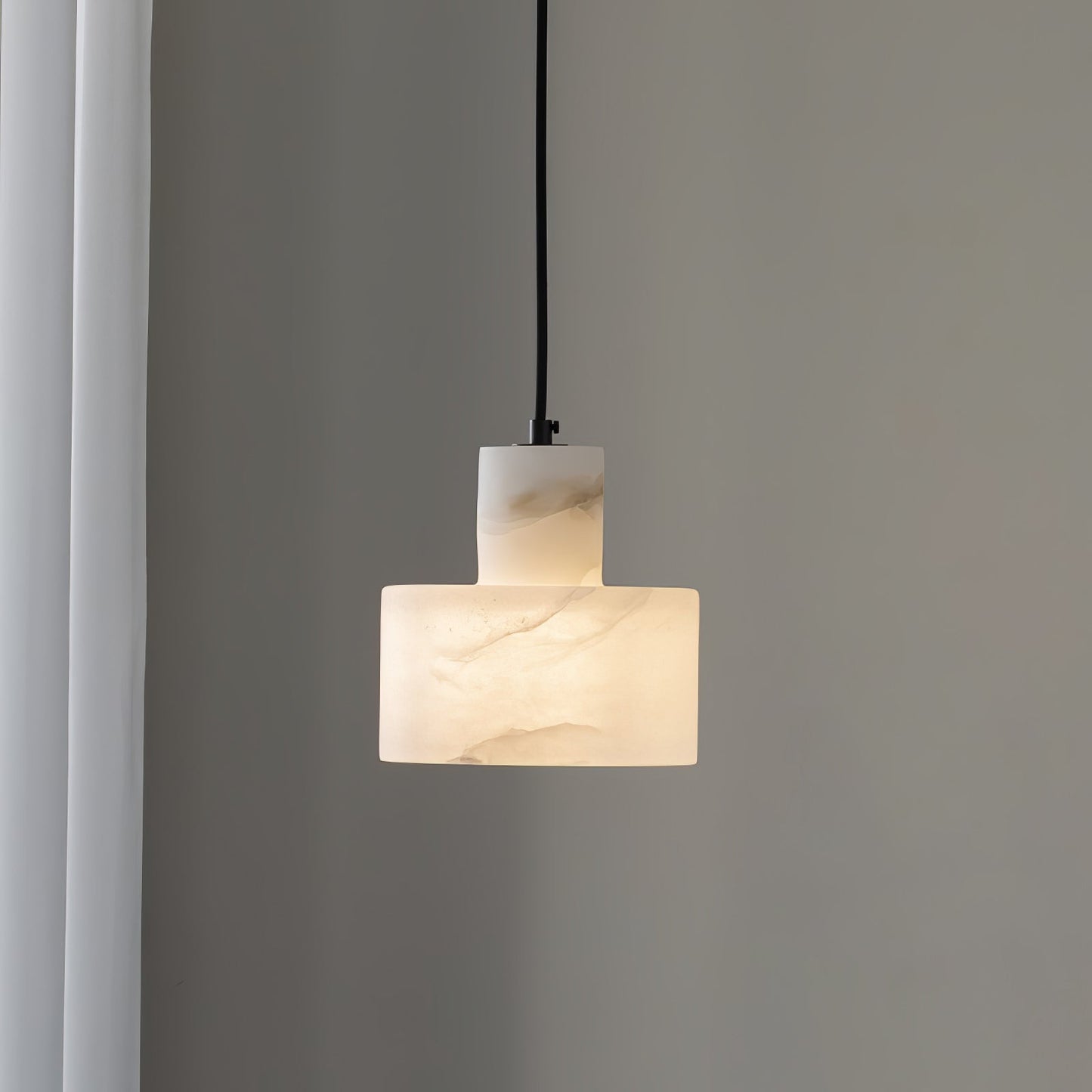 Alabaster Pendant Lgiht Dual Cylindrical