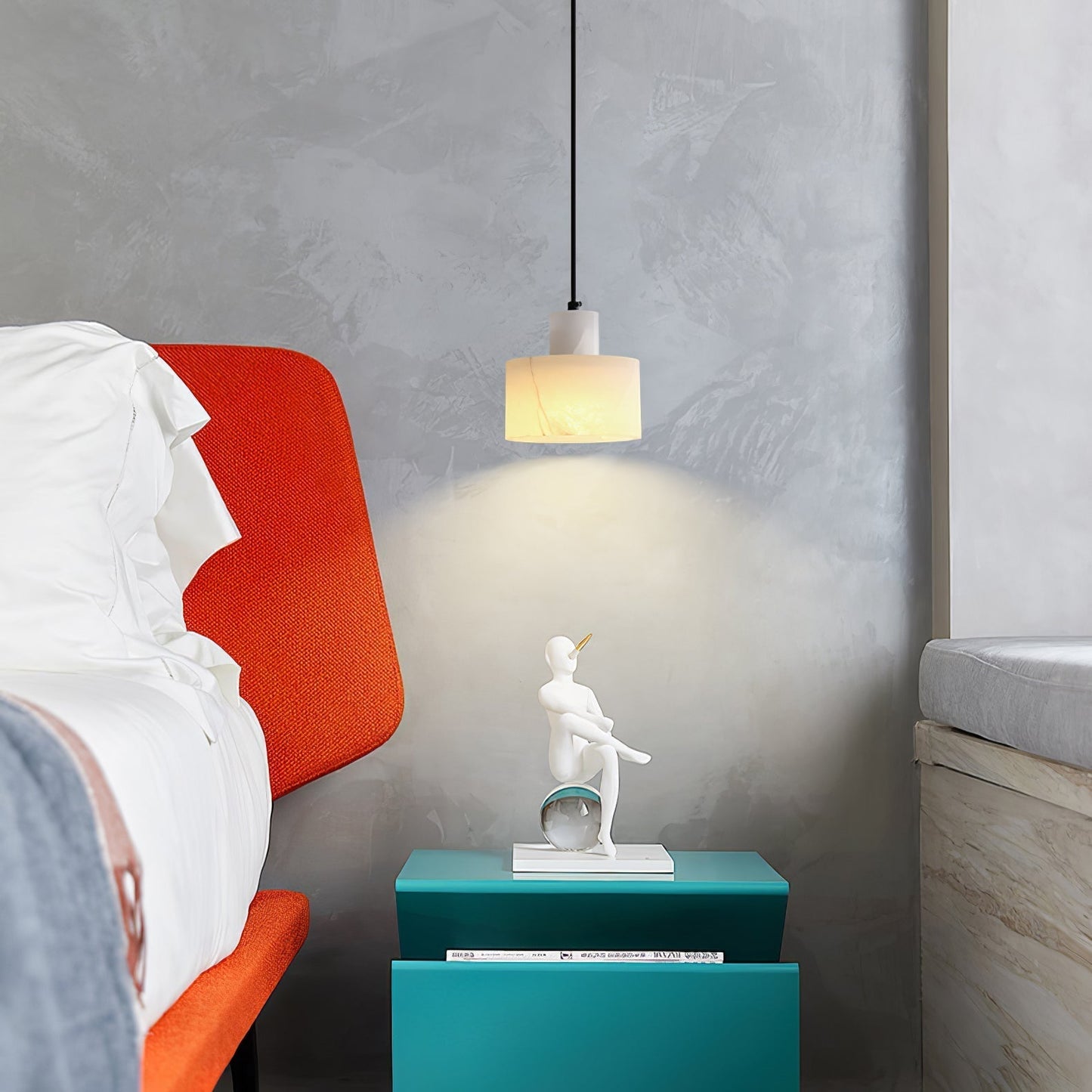 Alabaster Pendant Lgiht Dual Cylindrical