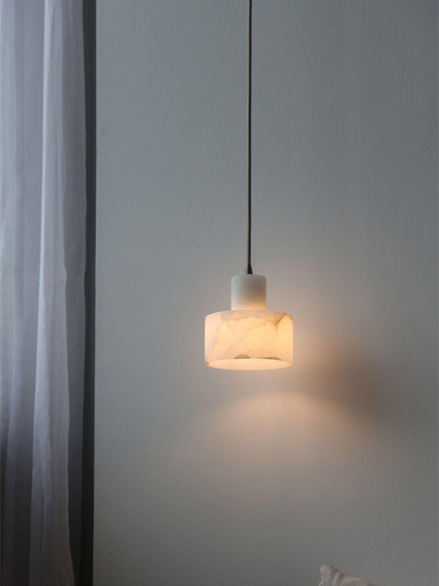 Alabaster Pendant Lgiht Dual Cylindrical