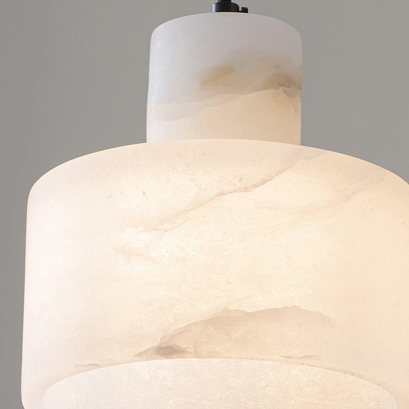 Alabaster Pendant Lgiht Dual Cylindrical