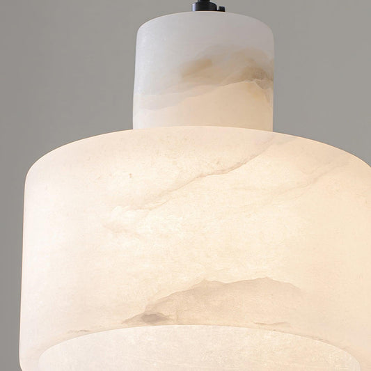 Alabaster Pendant Lgiht Dual Cylindrical